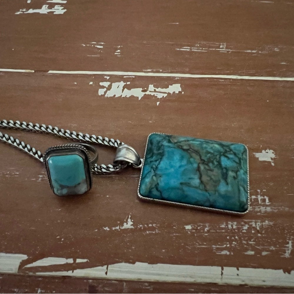 Turquoise ring and pendant